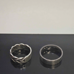 a pair of silver rings
